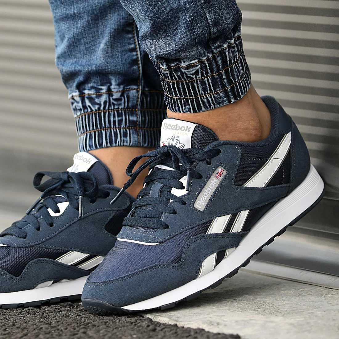 Meilleur prix 🥰 Baskets Classic Leather Nylon FV1595 Navy Platinum de Reebok 🛒 – Image 6