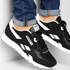 Meilleure vente ❤️ Baskets Classic Nylon FV1592 Black White de Reebok ✨