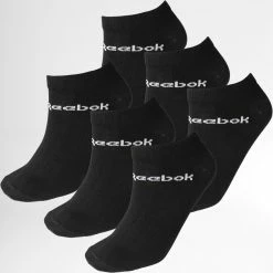 De gros 💯 Lot De 6 Paires De Chaussettes Basses GH8163 Noir de Reebok 💯