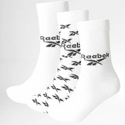 Budget 🛒 Lot De 3 Paires De Chaussettes GG6682 Blanc de Reebok ❤️