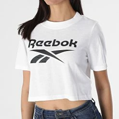Meilleure vente 🔥 Tee 👕 Shirt Femme Crop GQ9492 Blanc de Reebok 🔥