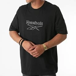 Tout neuf 😀 Tee 👚 Shirt Classics Vector GU3886 Noir de Reebok 🔔