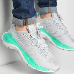 Tout neuf 🔔 Baskets Zig Kinetica II H00024 Pure Grey 2 Pure GRey 4 Future Teal de Reebok 🎁