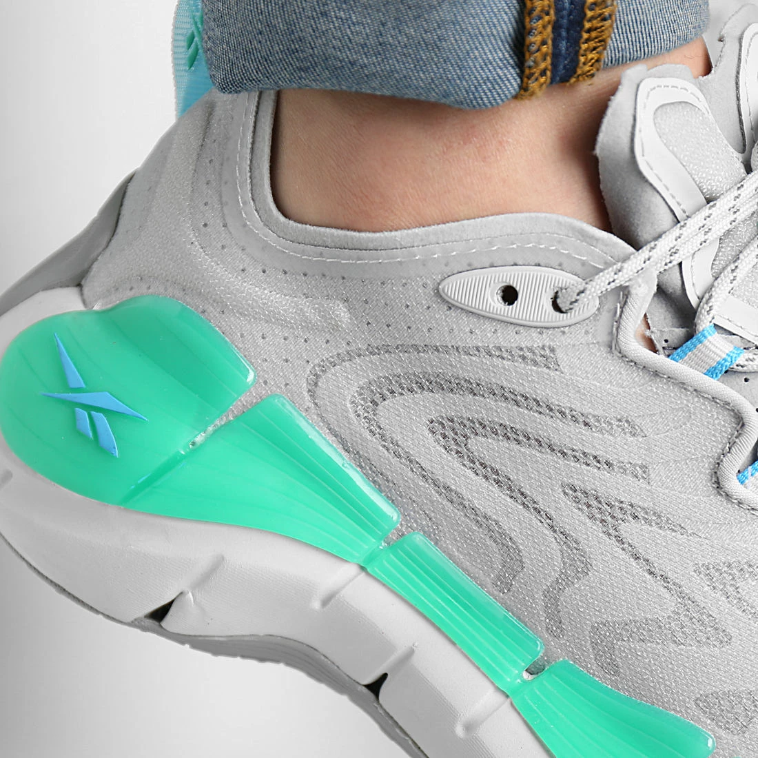 Tout neuf 🔔 Baskets Zig Kinetica II H00024 Pure Grey 2 Pure GRey 4 Future Teal de Reebok 🎁 – Image 2