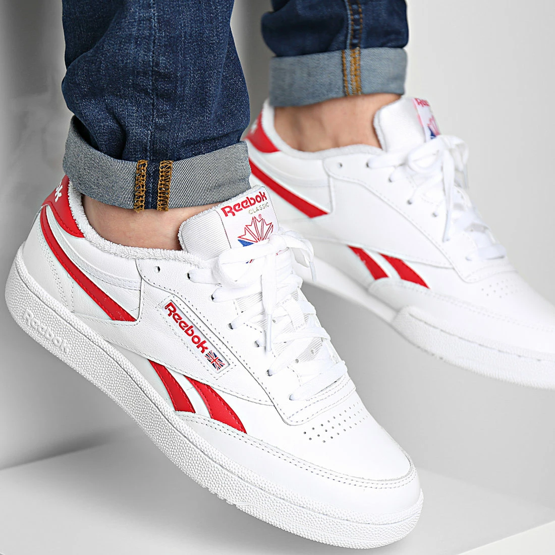 Meilleure vente 🔥 Baskets Club C Revenge H04170 Cloud White Vector Red de Reebok 🛒