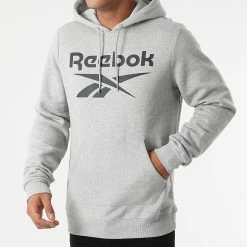 Budget 😍 Sweat Capuche Reebok Identity GS1609 Gris Chiné ❤️