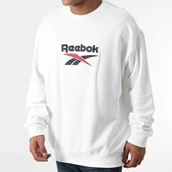 Bon marché ⌛ Sweat Crewneck Classic Vector GS9130 Ecru de Reebok 🥰