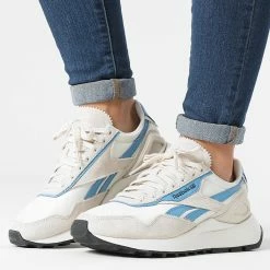 Grosses soldes 🛒 Baskets Femme Classic Leather Legacy AZ G55285 Stucco Essential Blue Chalk de Reebok 🎉