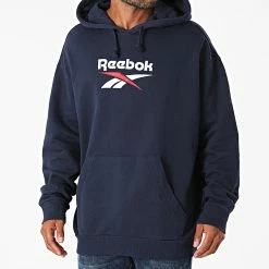 Budget 😍 Sweat Capuche Classic Vector GS9145 Bleu Marine de Reebok 😉