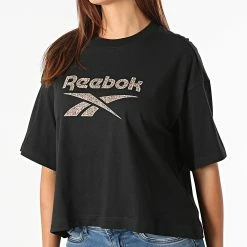 Sortie ⭐ Tee 👕 Shirt Femme H41353 Noir de Reebok 🎁