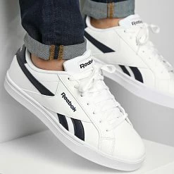 Sortie 🎉 Baskets Royal Complete 3 Low DV8649 Cloud White Collegiate Navy de Reebok ✔️