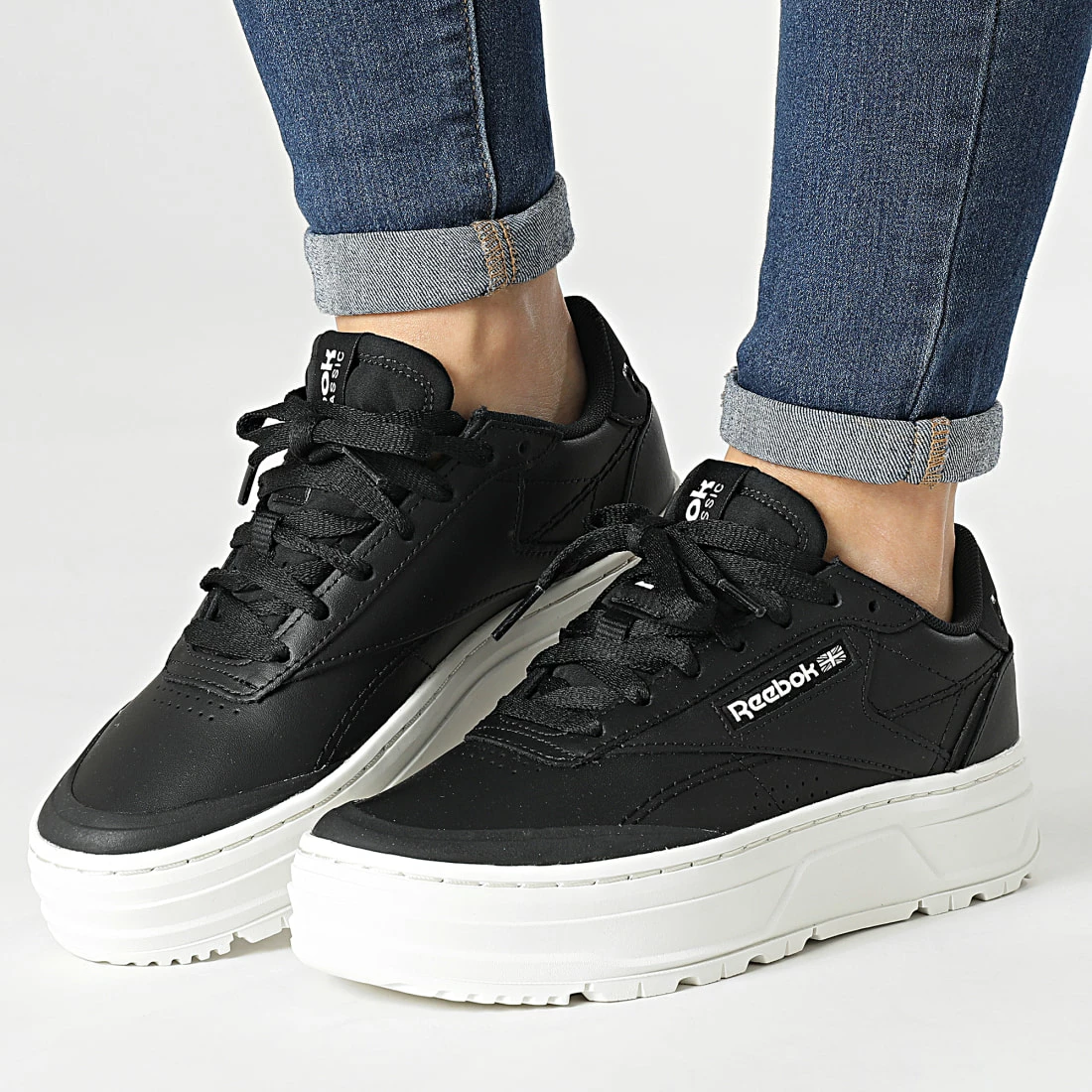 Meilleur prix 🛒 Baskets Femme Club C Double Geo H69142 Black Chalk de Reebok 🧨