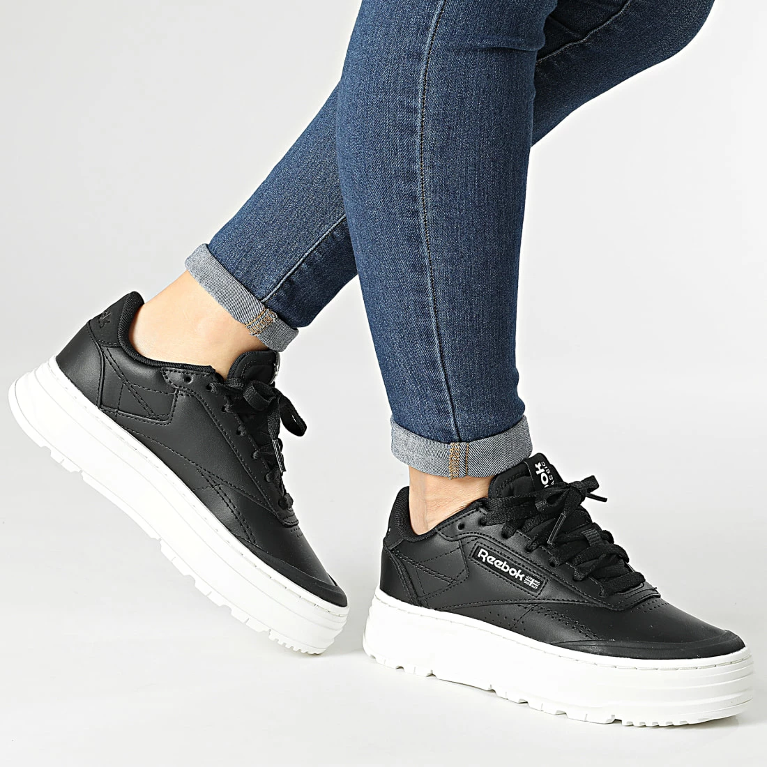 Meilleur prix 🛒 Baskets Femme Club C Double Geo H69142 Black Chalk de Reebok 🧨 – Image 3