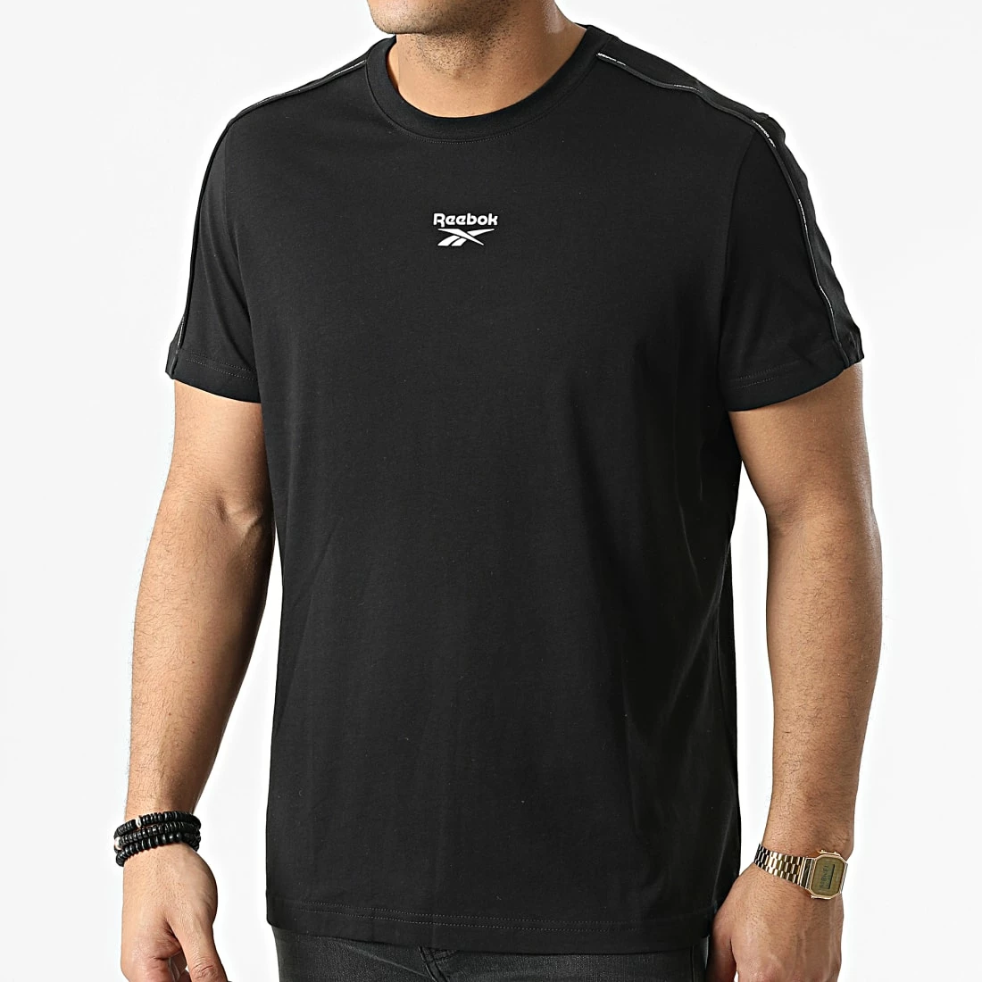 Grosses soldes 👏 Tee 👕 Shirt Workout Ready Piping HA1060 Noir de Reebok ✨