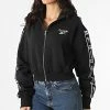 Budget 😉 Sweat Zippé Capuche Femme A Bandes Tape Pack HB2263 Noir de Reebok 👏