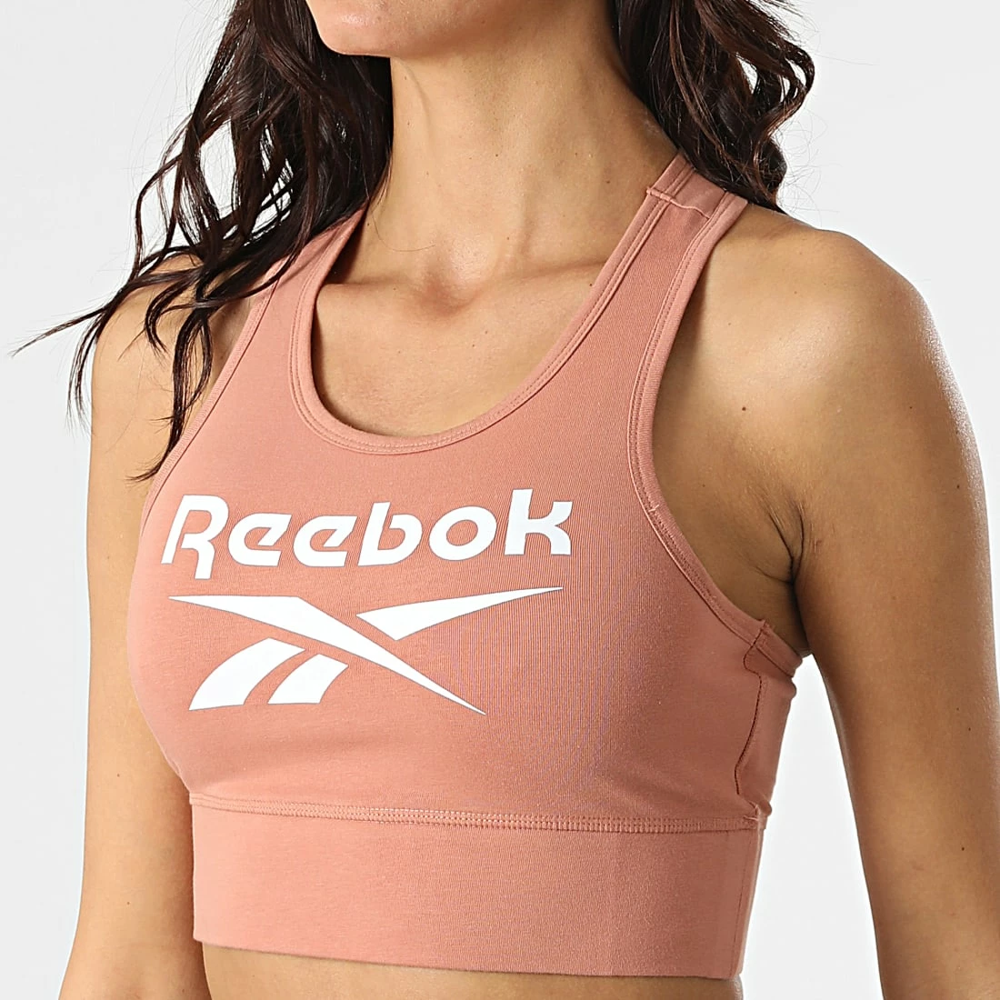 De gros 🤩 Brassière Femme Reebok Identity Big Logo HB2283 Corail 😀