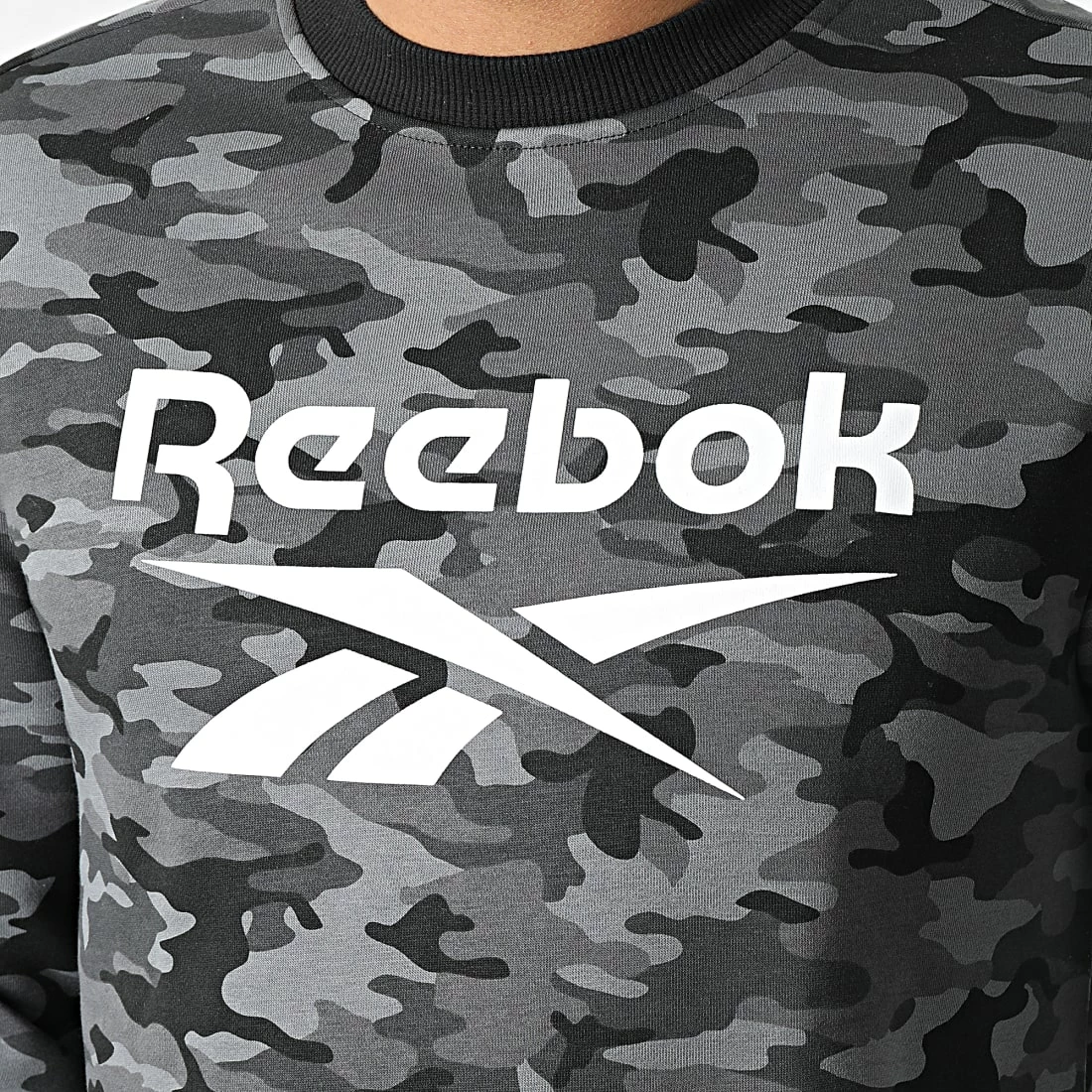 Meilleure vente 😀 Sweat Crewneck Reebok Identity Camo HE8172 Gris Anthracite Camouflage ✔️ – Image 2