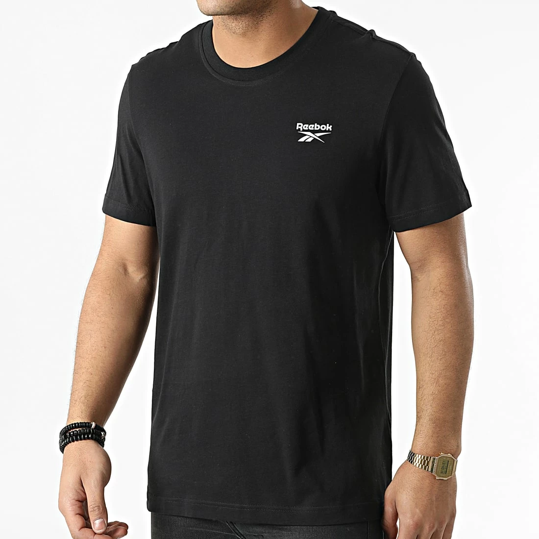 Nouveau 🎁 Tee 👕 Shirt Reebok Identity Left Chest Logo HG4441 Noir ✔️