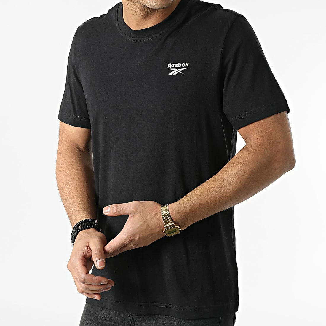 Nouveau 🎁 Tee 👕 Shirt Reebok Identity Left Chest Logo HG4441 Noir ✔️ – Image 3