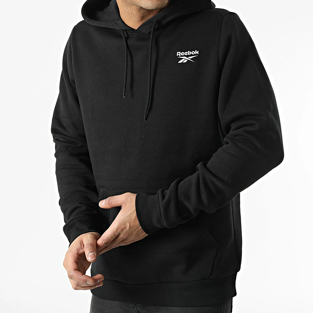 Promo 🎁 Sweat Capuche Reebok Identity Left Chest Logo HG4448 Noir 🔥 – Image 3