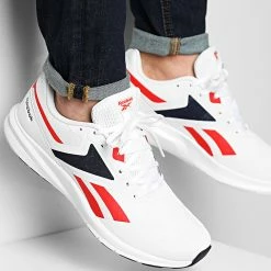 Nouveau 😍 Baskets Reebok Runner 4 FY7673 White Red Vector Navy 🧨