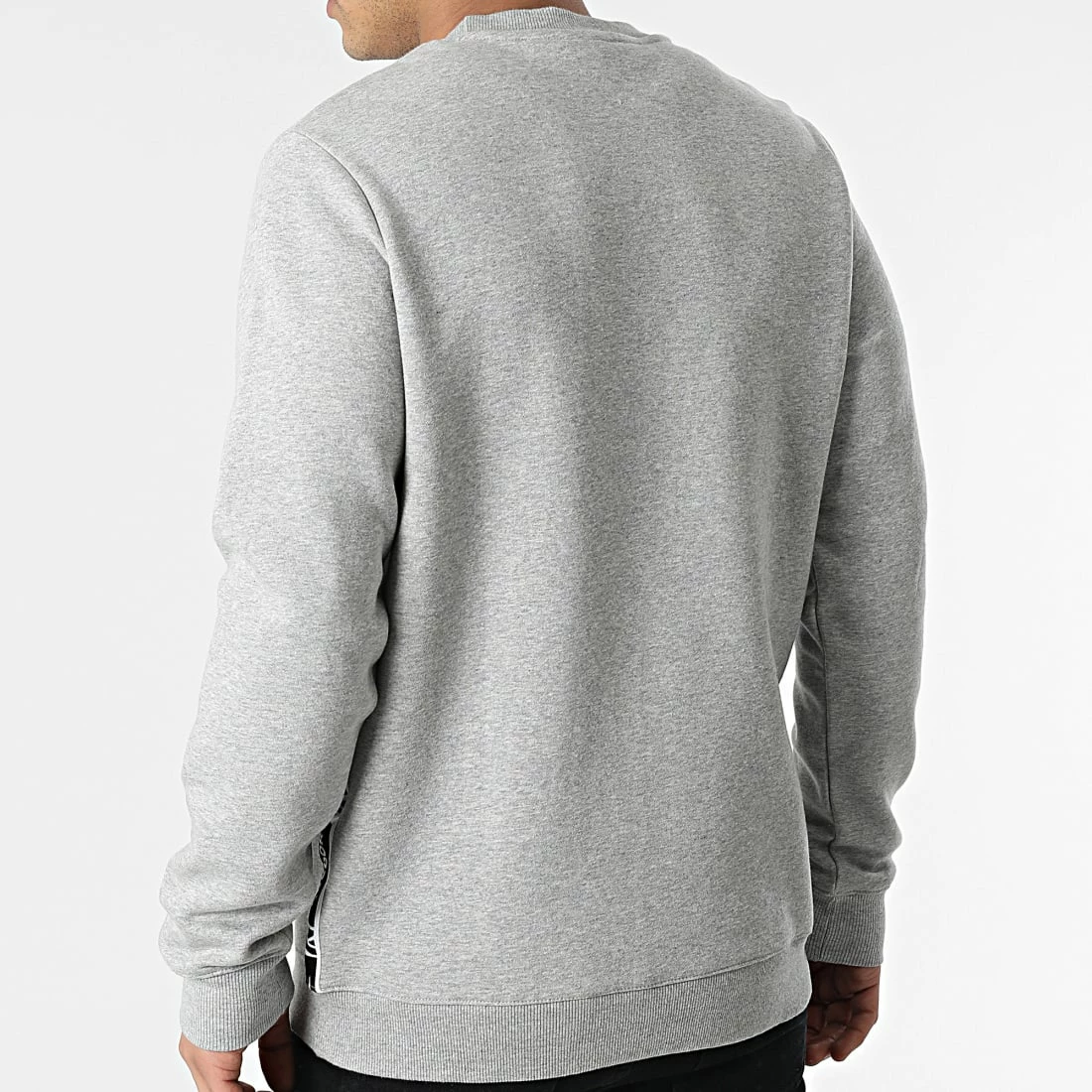 Meilleur prix 👍 Sweat Crewneck A Bandes Reebok Identity Tape HB2152 Gris Chiné 🎁 – Image 4