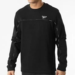 Coupon 🥰 Sweat Crewneck HA1067 Noir de Reebok 🔥