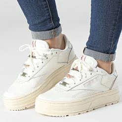 De gros 😀 Baskets Femme Club C Double Geo GX8765 Chalk Kalabas Soft Ecru de Reebok 🥰