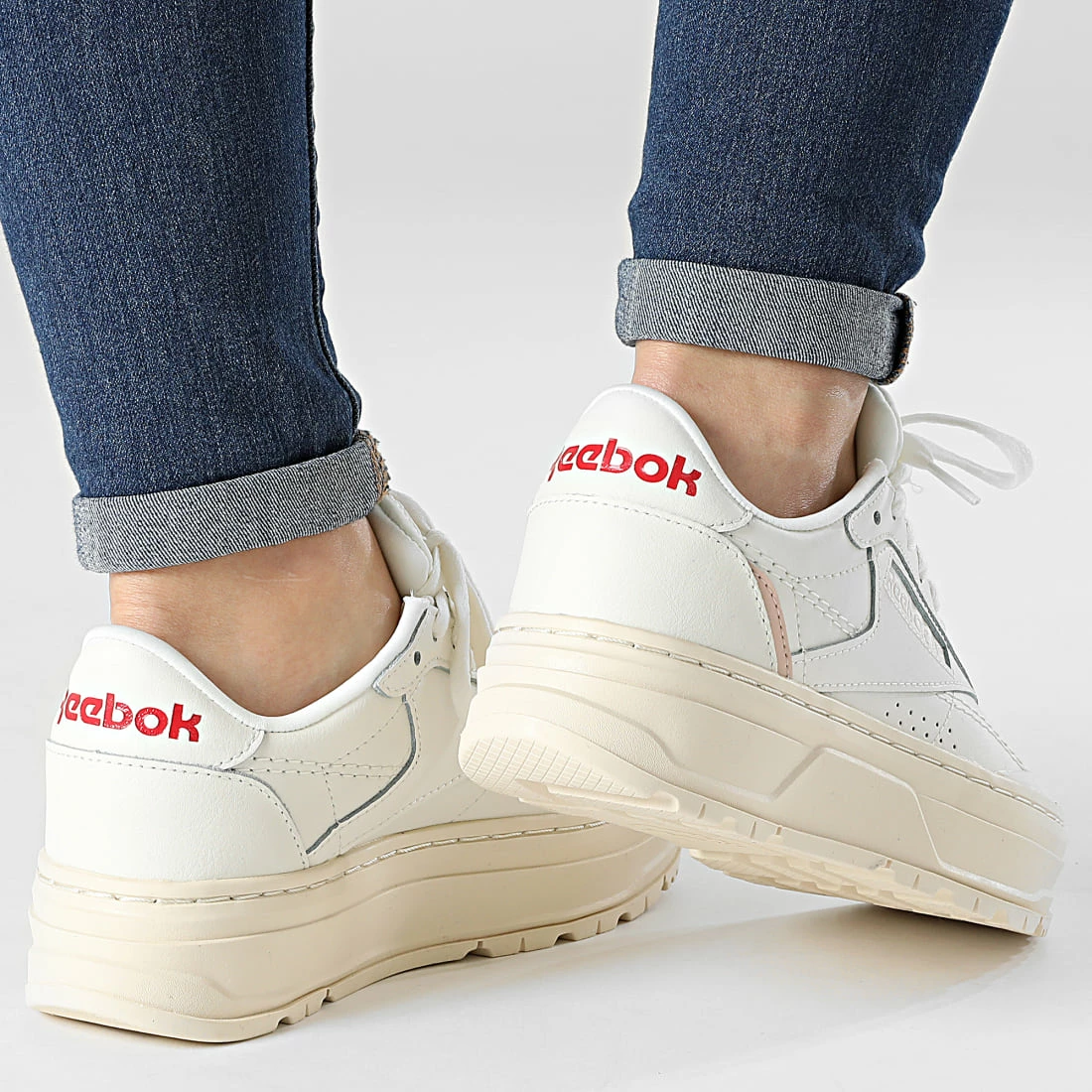 De gros 😀 Baskets Femme Club C Double Geo GX8765 Chalk Kalabas Soft Ecru de Reebok 🥰 – Image 4