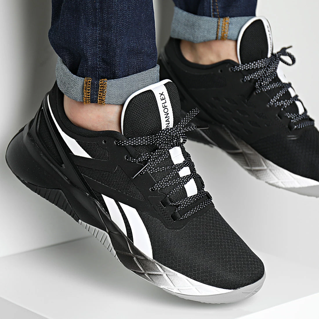 Meilleur prix ❤️ Baskets Nanoflex GZ0245 Core Black Footwear White Pure Grey 4 de Reebok 🔥