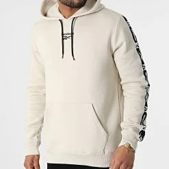 Tout neuf 😉 Sweat Capuche A Bandes Reebok Identity Tape HB5973 Beige 😍