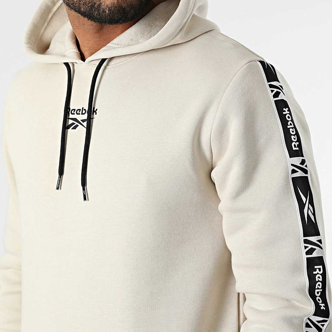 Tout neuf 😉 Sweat Capuche A Bandes Reebok Identity Tape HB5973 Beige 😍 – Image 2