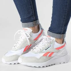 Nouveau 😉 Baskets Femme Classic Leather Legacy AZ GX2819 Footwear White Moonsoon Orange Flash de Reebok 😍