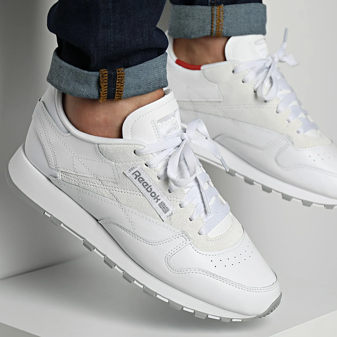 Coupon 🎉 Baskets Classic Leather GX6196 Footwear White Pure Grey 4 Rhodon de Reebok 🎁