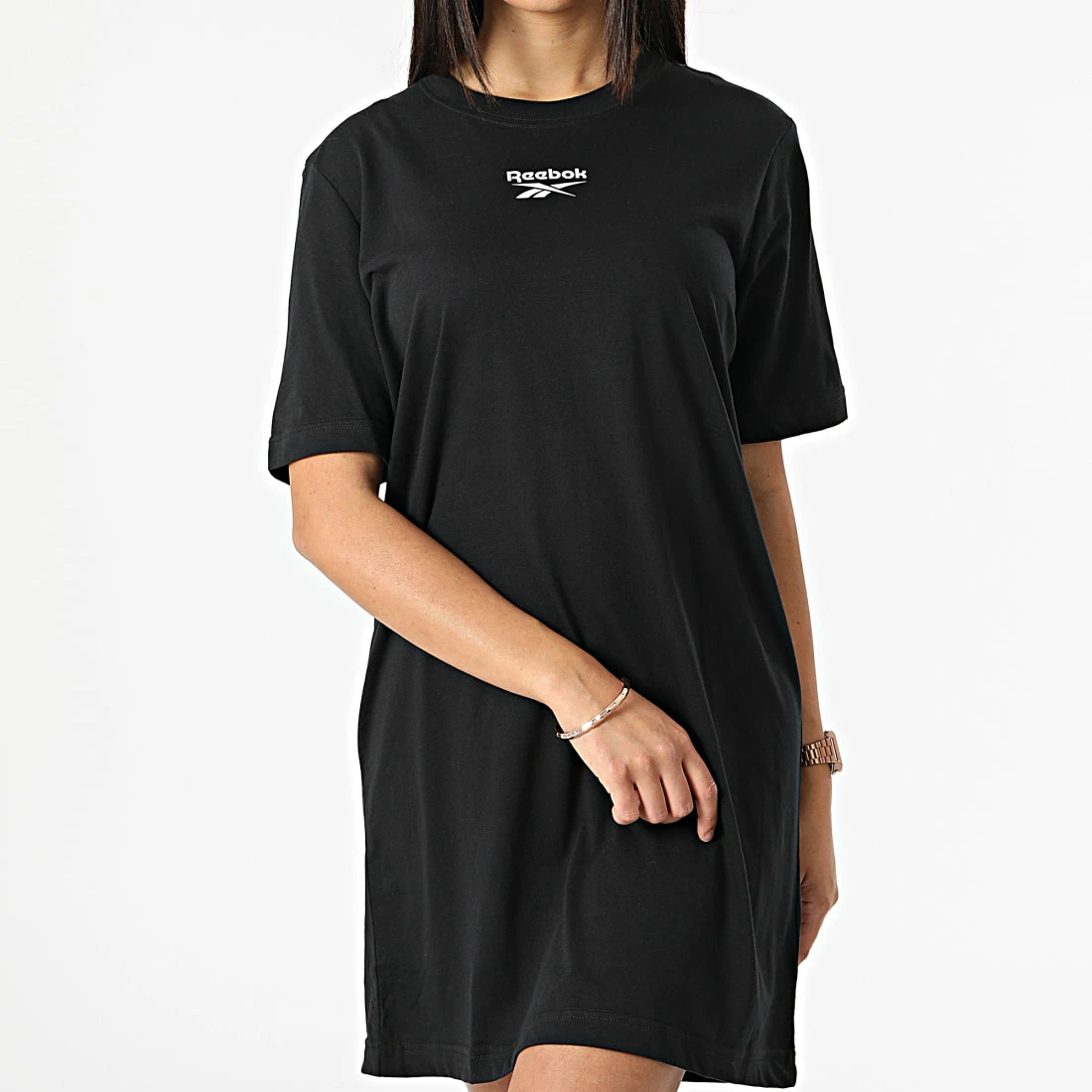 Le moins cher ✨ Robe Tee 👚 Shirt Oversize Femme HA4326 Noir de Reebok 🎁 – Image 3