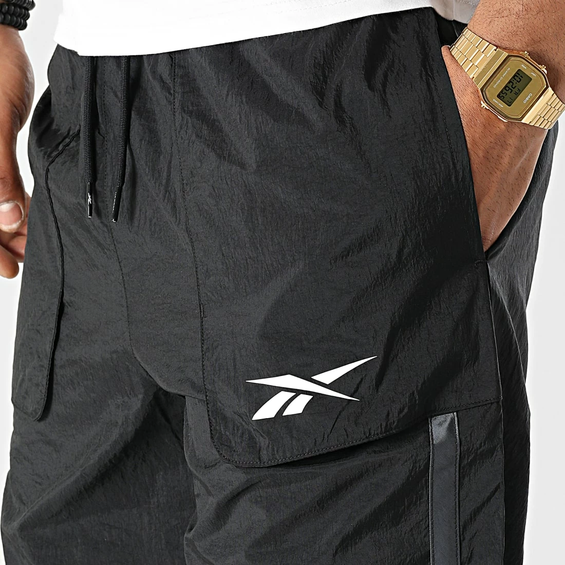 Bon marché 👍 Pantalon Jogging A Bandes MYT H54328 Noir de Reebok 💯 – Image 2