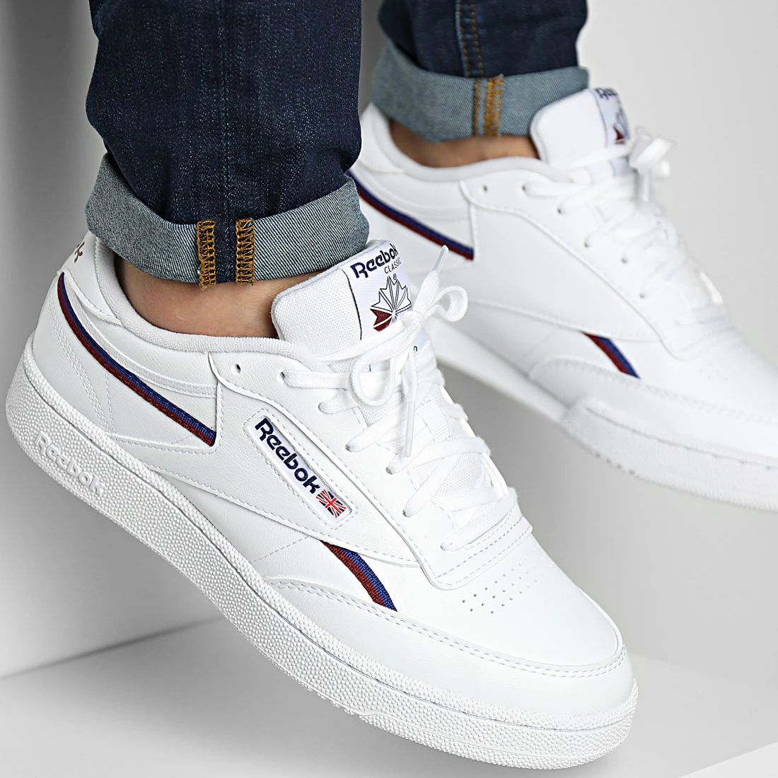 Acheter ✨ Baskets Club C 85 Vegan GY7152 Footwear White Classic Cobalt Classic Burgundy de Reebok 🤩