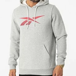 Bon marché 😍 Sweat Capuche Reebok Identity HS0043 Gris Chiné 🥰