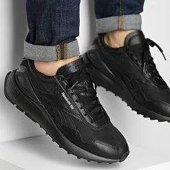 Sortie 💯 Baskets Classic Leather Legacy AZ H68650 Core Black Acid Yellow de Reebok 😀