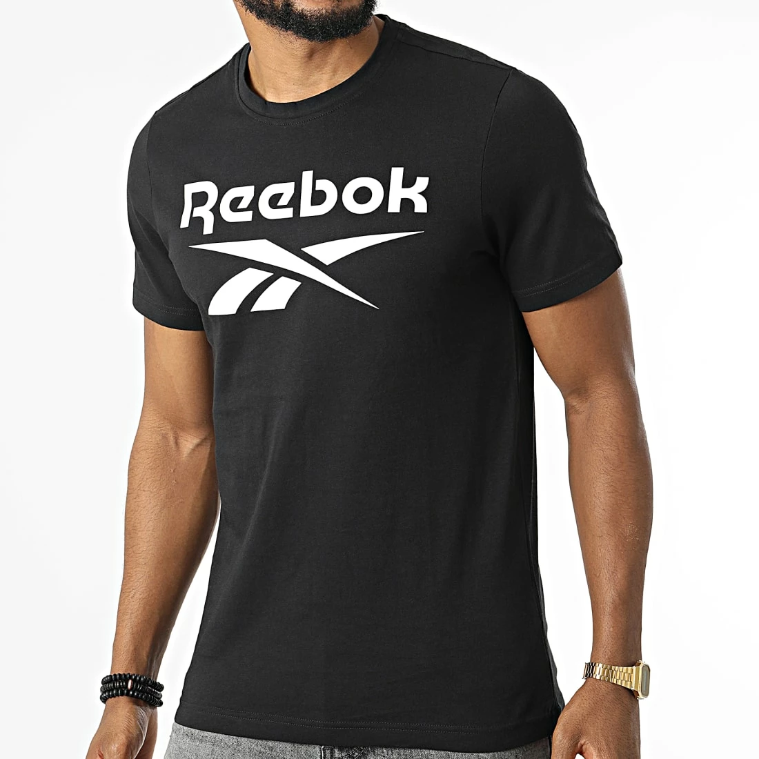Bon marché ✔️ Tee 👚 Shirt Big Logo HD4222 Noir de Reebok 🥰