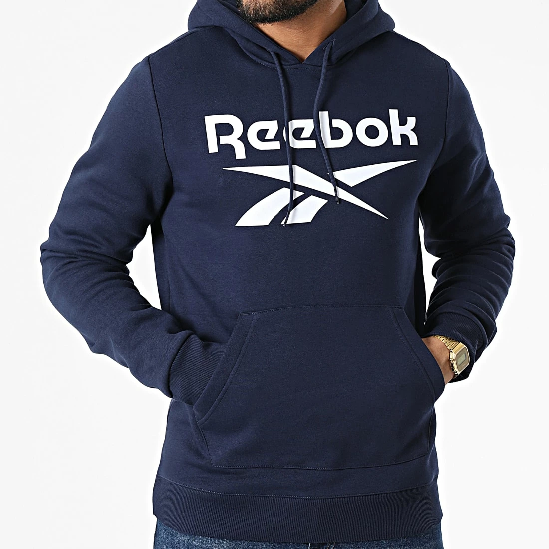 Bon marché 😉 Sweat Capuche Reebok Indetity GR1660 Bleu Marine ✔️ – Image 3
