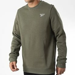 Acheter 😍 Sweat Crewneck Reebok Identity Left Chest Logo HG4447 Vert Kaki ❤️