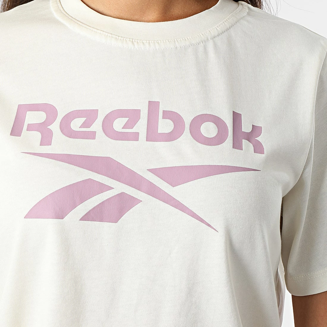 Sortie ✨ Tee 👚 Shirt Femme Reebok Identity HI0540 Beige 🥰 – Image 2