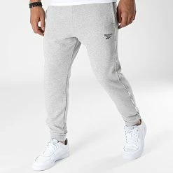 Meilleure affaire 😀 Pantalon Jogging HA9021 Gris Chiné de Reebok 💯