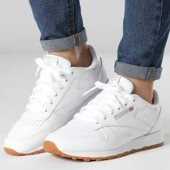 Remise 😉 Baskets Femme Classic Leather GY0956 Footwear White Pure Grey 3 Reebok Grey 03 😍