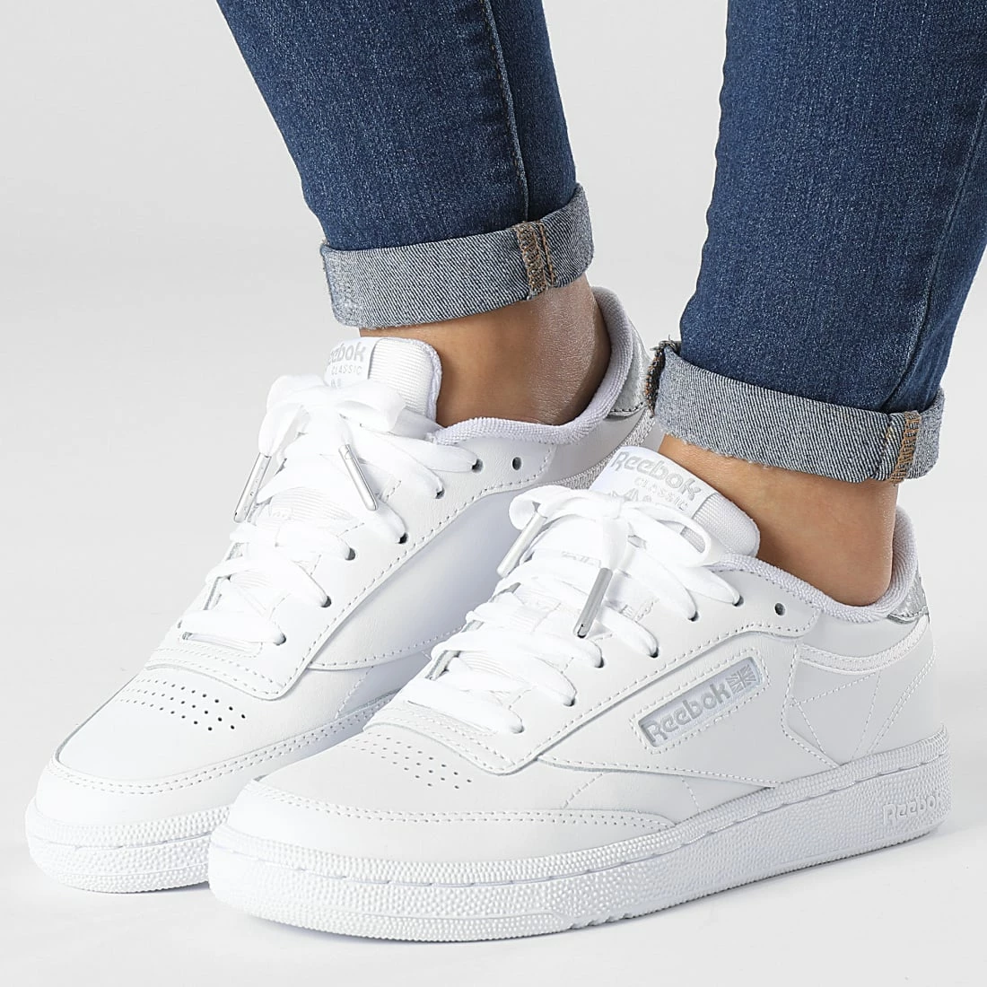 Le moins cher ⌛ Baskets Femme Club C 85 GX1701 Footwear White Pure Grey 3 Silver Metallic de Reebok ❤️