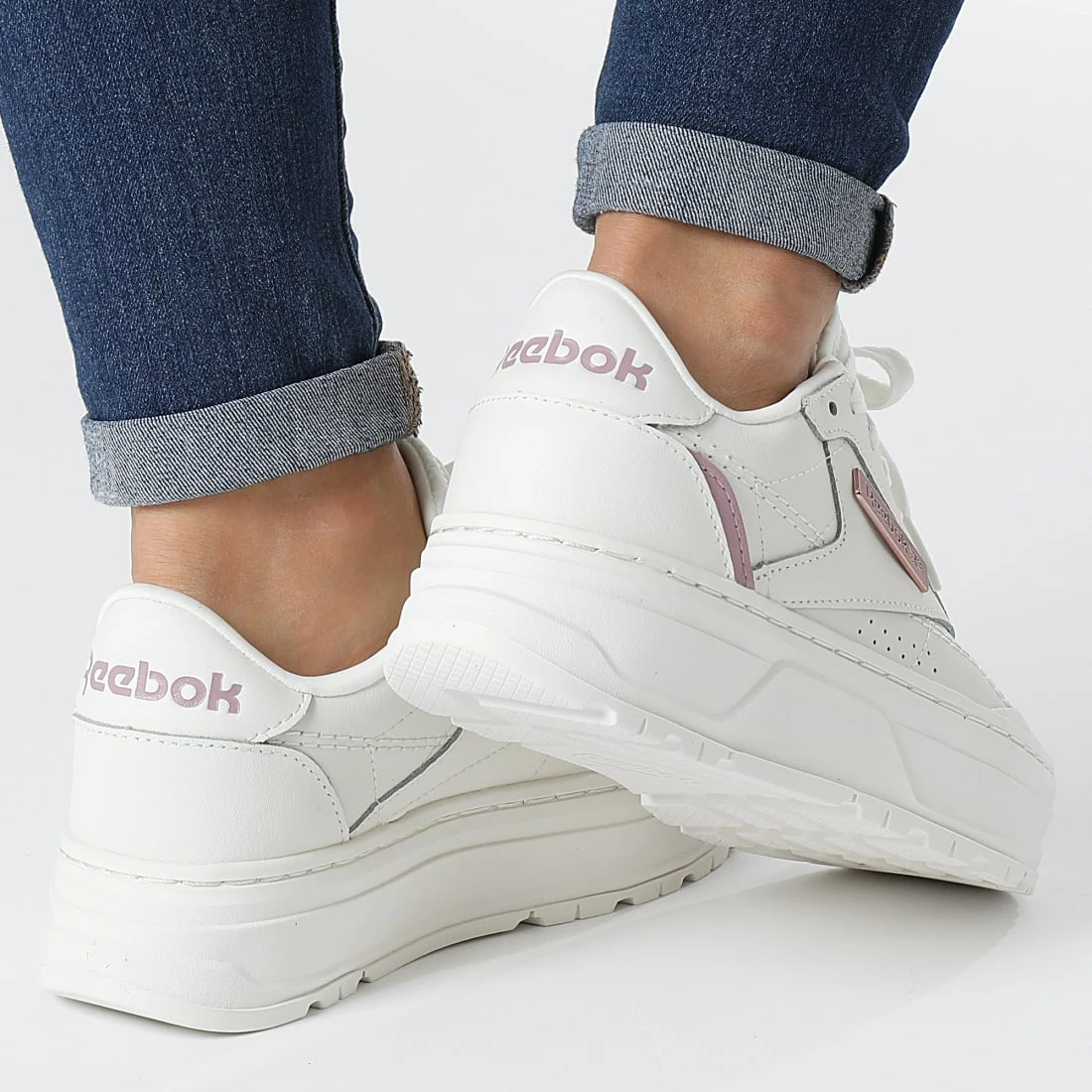 Bon marché 😀 Baskets Femme Club C Double GEO GZ2157 Chalk Infused Lilac Rose Gold de Reebok 🎉 – Image 4