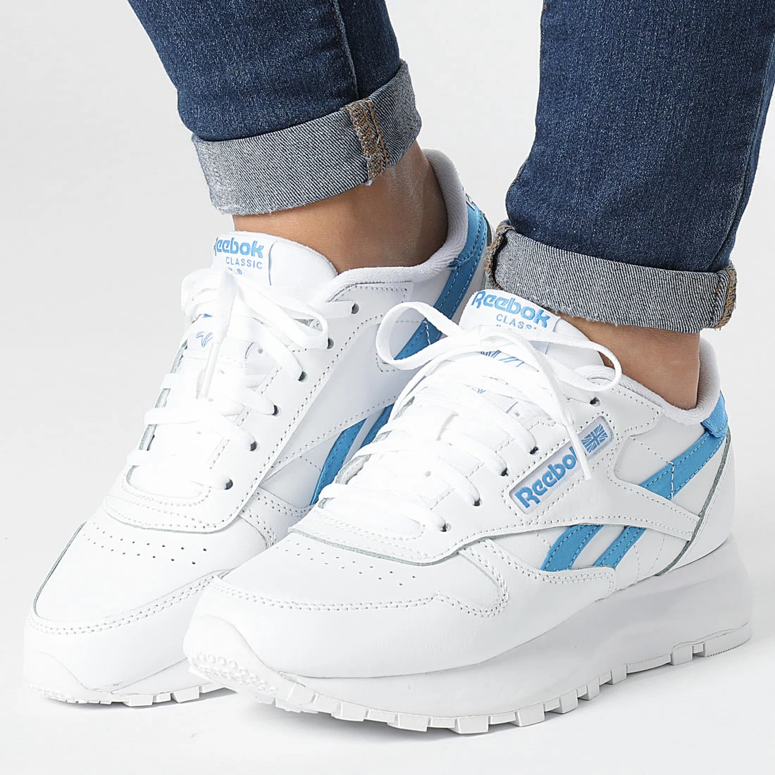 Meilleur prix 🥰 Baskets Femme Classic Leather SP GW4465 Footwear White Essential Blue de Reebok 🌟