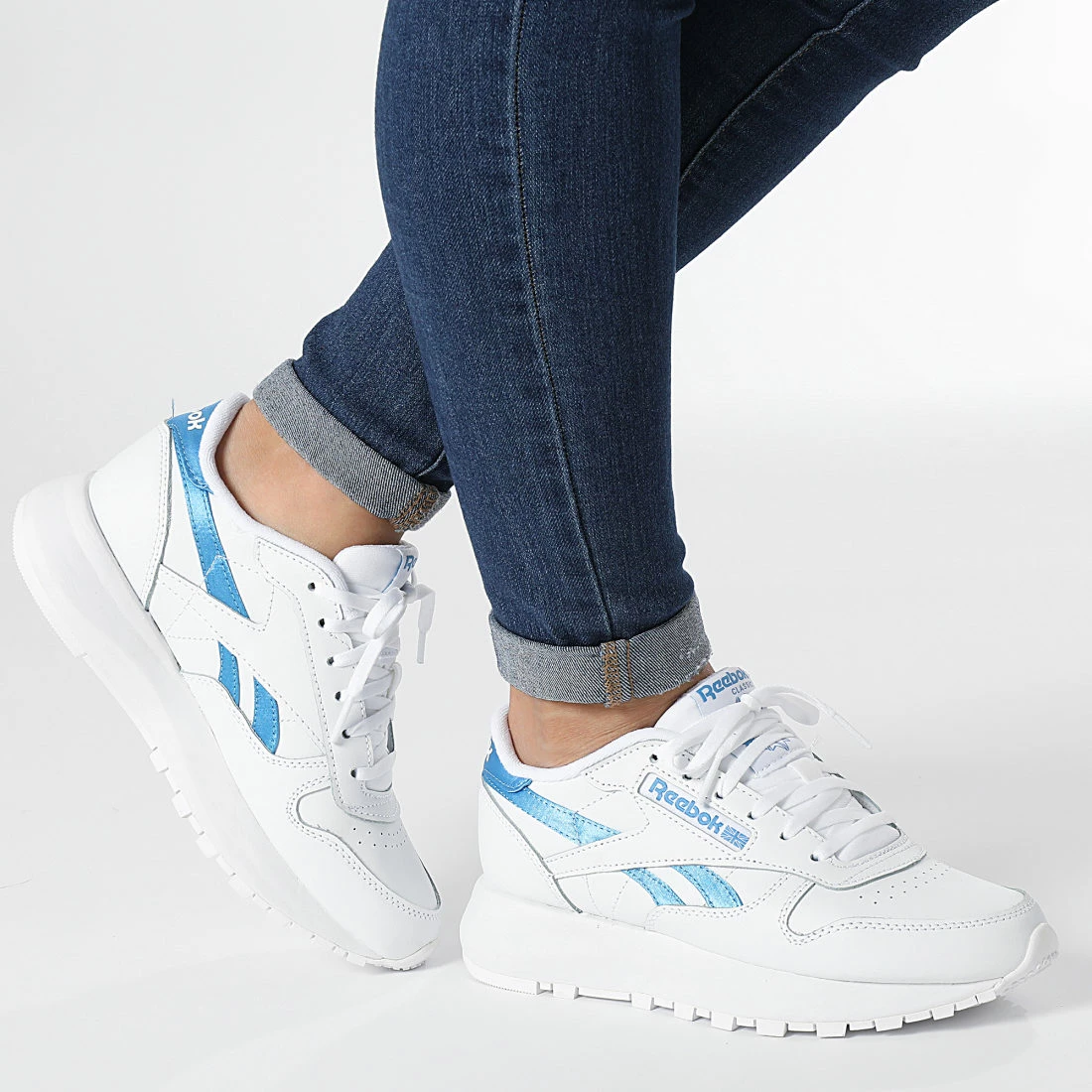 Meilleur prix 🥰 Baskets Femme Classic Leather SP GW4465 Footwear White Essential Blue de Reebok 🌟 – Image 3