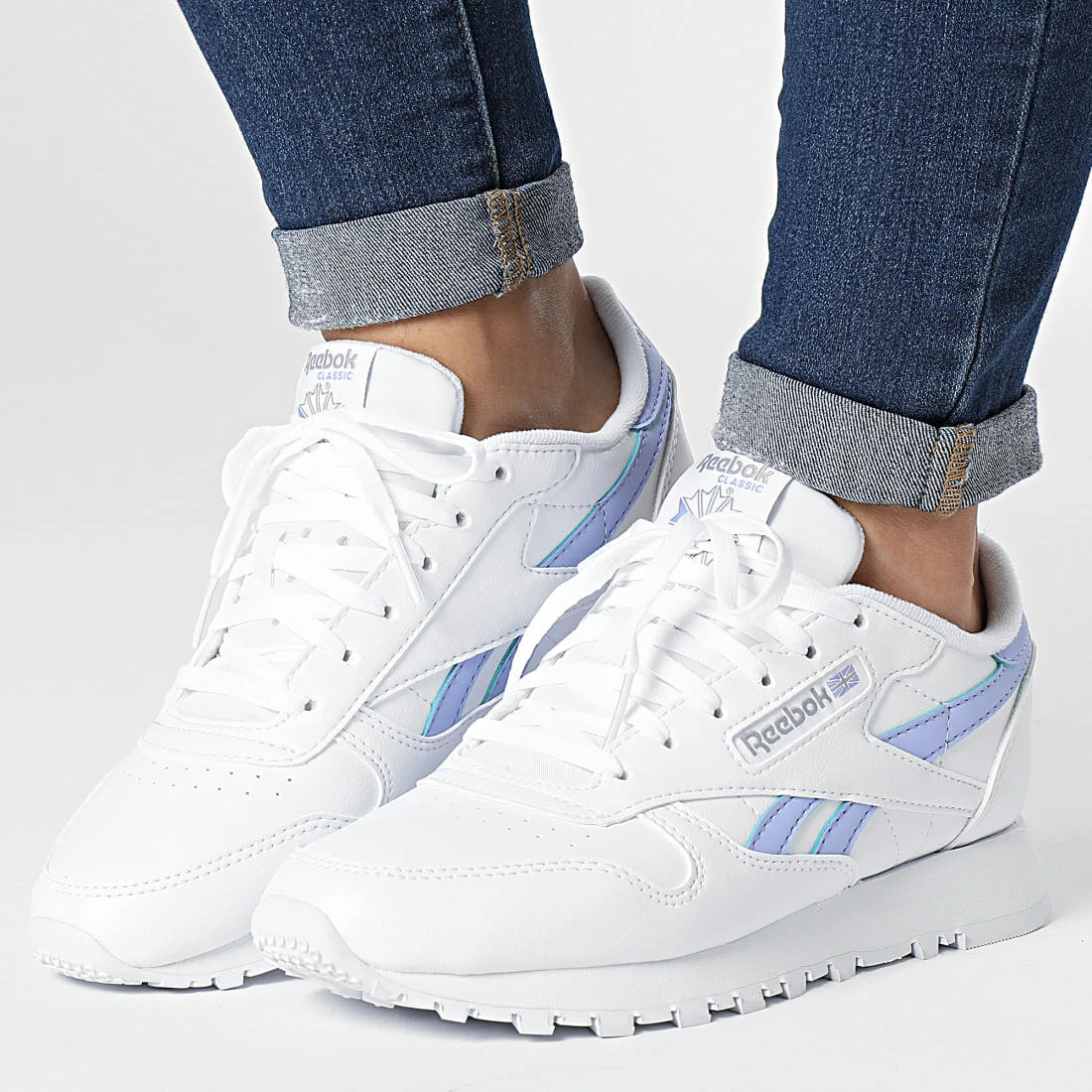Budget 🔥 Baskets Femme Classic Vegan GY8817 Cloud White Lilac Glow de Reebok 🎉